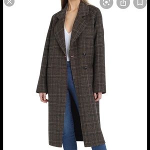 Avec Les Filles brown plaid coat